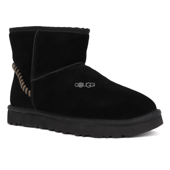 Men`s Ugg Classic Mini Deco Suede Boots Black Dressinn