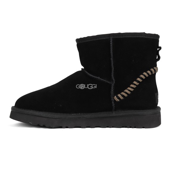 Men`s Ugg Classic Mini Deco Suede Boots Black Dressinn