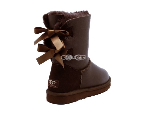 Bailey Bow Metallic Chocolate