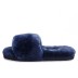 Fluff Slide Slippers Navy Blue