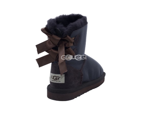 Kids Bailey Bow Metallic Chocolate